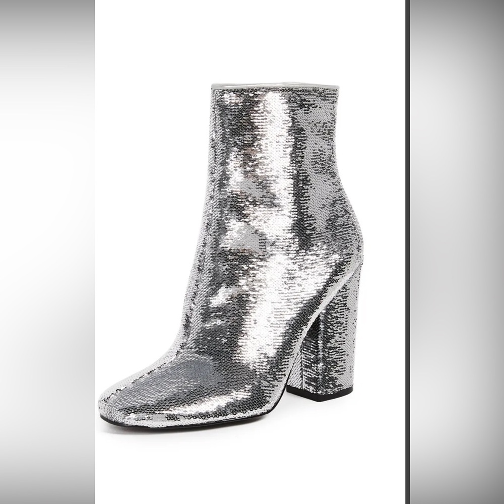 Kendall and Kylie NW  size 6.5 heeled silver sparkle ankle boots. 4" heel.